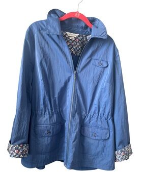 Christopher & Banks Blue Jacket with Floral Lining